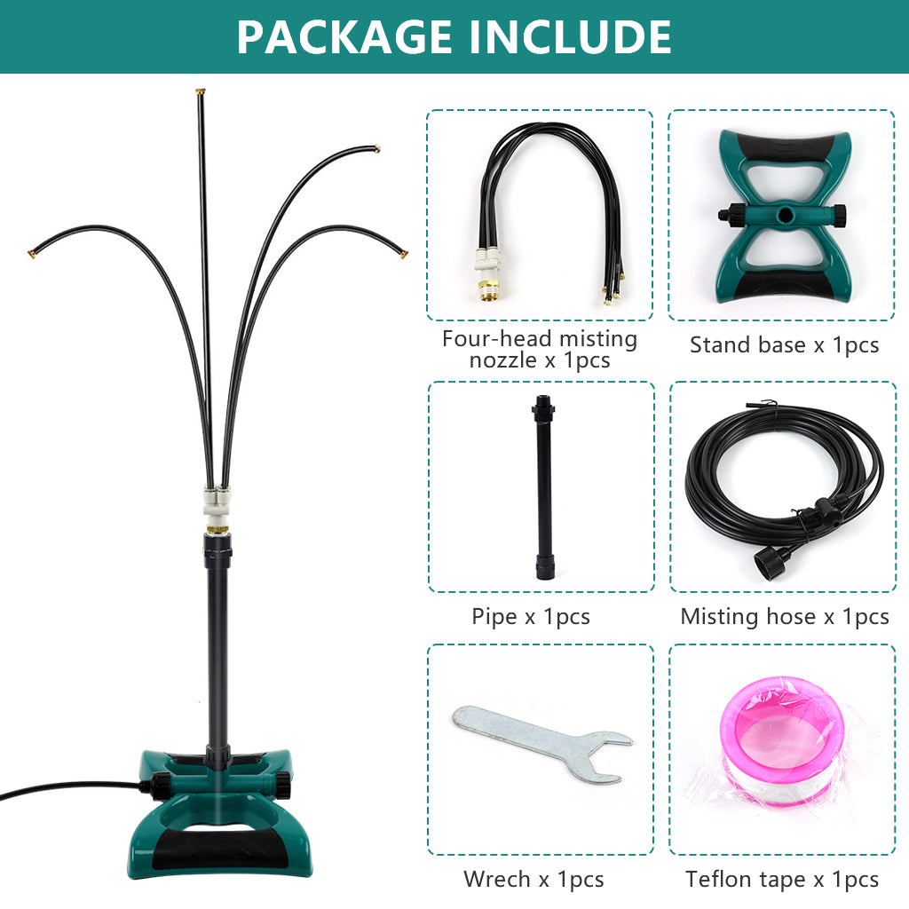 HASTHIP 10 Meters Misting System Flexible Multi-nozzle Water Spraying Device Outdoor Water Sprayer Garden Cooling System Free Standing Misting System Water Saving Mister for Patio, Garden, Backyard HASTHIP 10 Meters Misting System Flexible Multi-nozzle Water Spraying Device Outdoor Water Sprayer Garden Cooling System Free Standing Misting System Water Saving Mister for Patio, Garden, Backyard